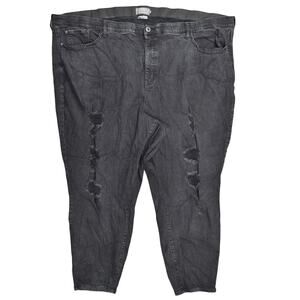 Torrid Jeans Size 30 Plus Black Sky High Skinny High Rise Zip Solid Cotton Blend